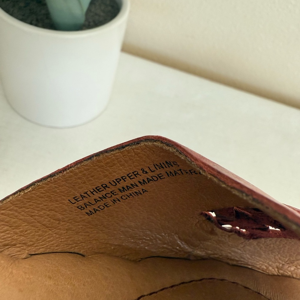 Born Burgundy Leather Woven Slide Sandals - Picture 11 of 13